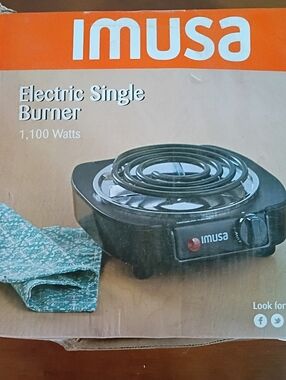 IMUSA Electric Single Burner in Black